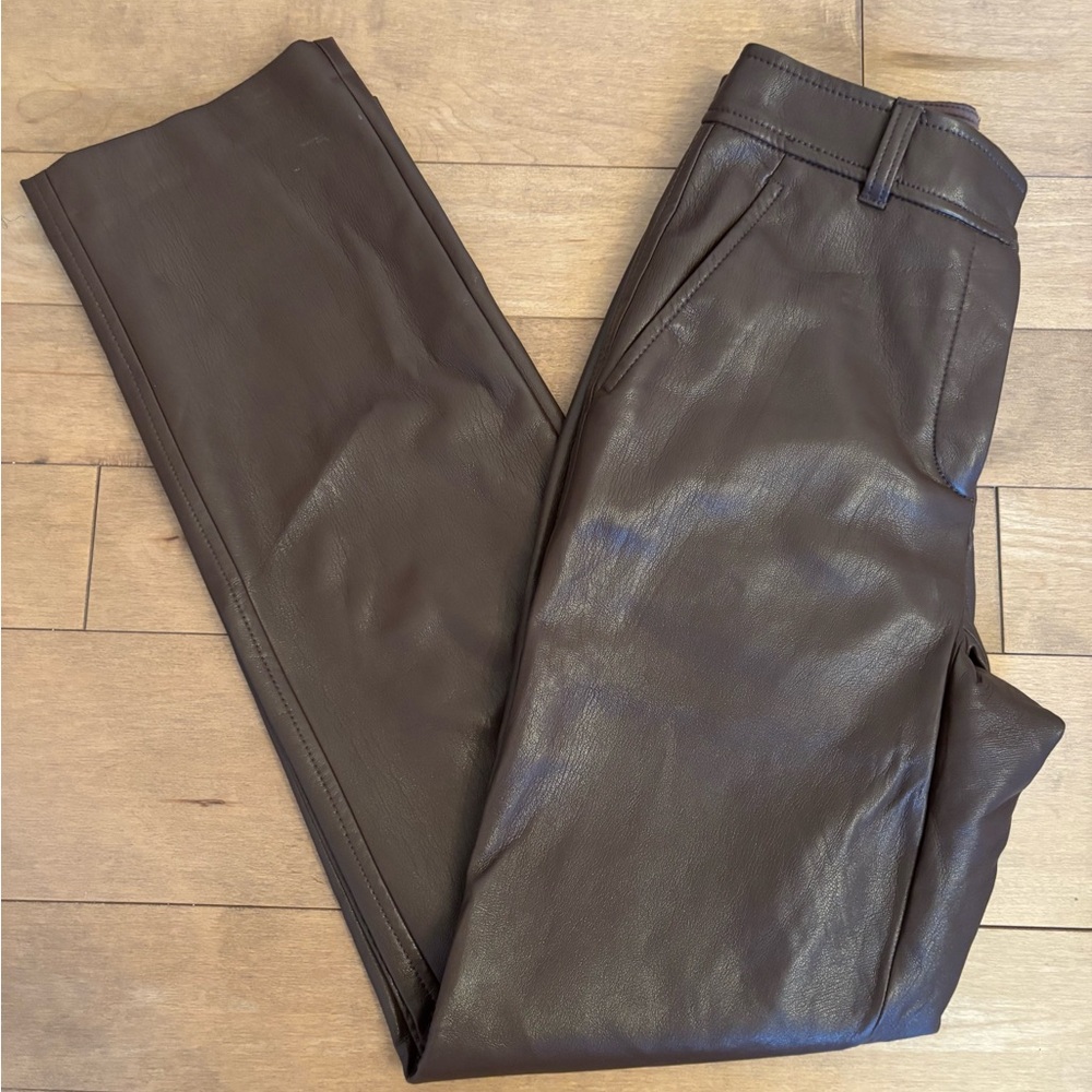 Aritzia babaton Brown Leather Pants